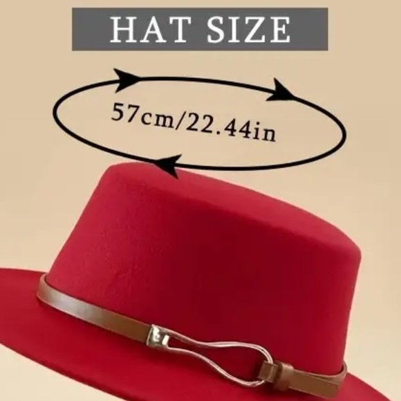 Womens Vintage Black Felt Fedora Buckle Decor Vintage  - NEW - Picture 5 of 5